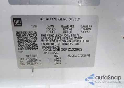 2023 Chevrolet Silverado 1500 4Wd Standard Bed Lt from USA, damaged, VIN 1GCUDDED0PZ132903